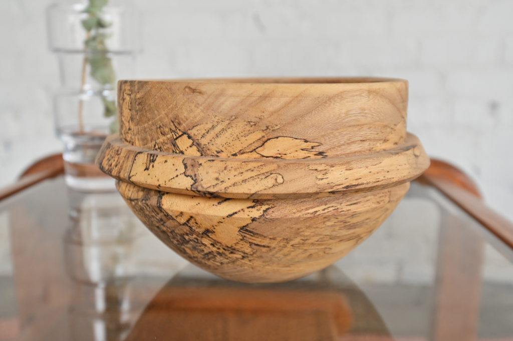 beautiful turned wooden bowl in the modern style