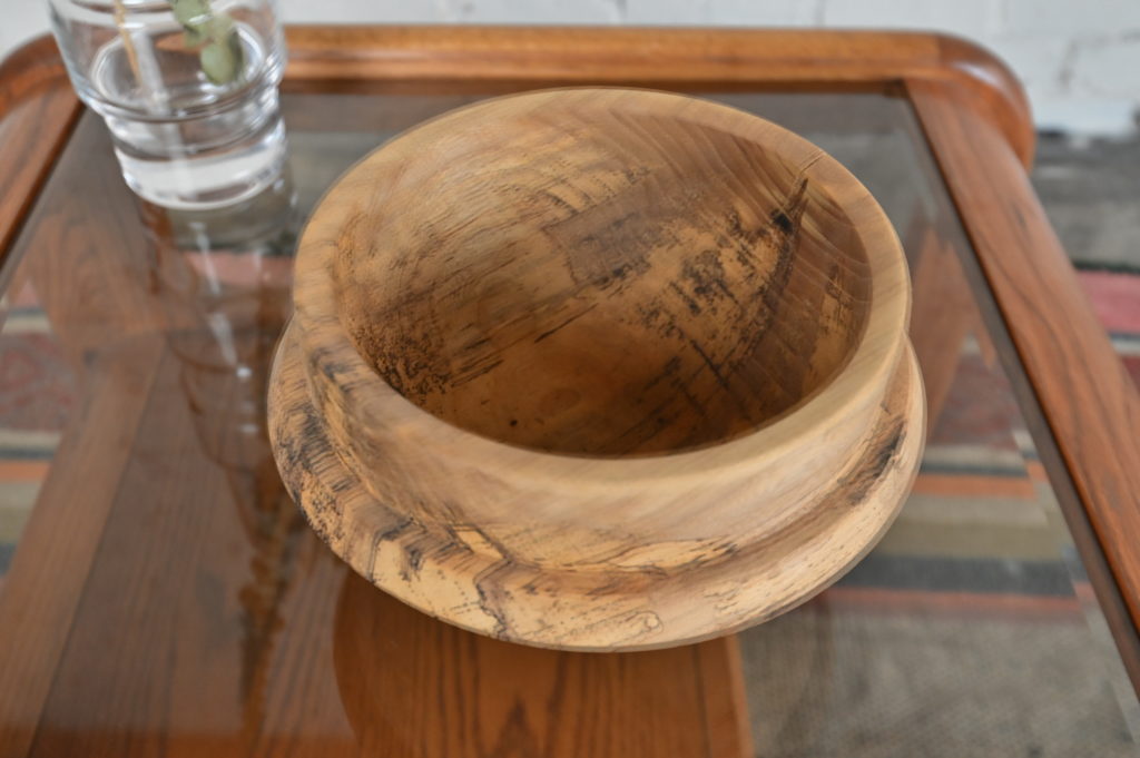 mcm table with artistic bowl 