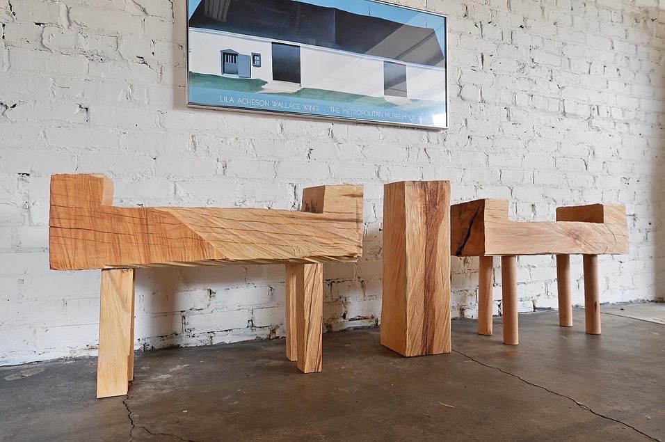 one of our most popular products, a pair of handmade benches