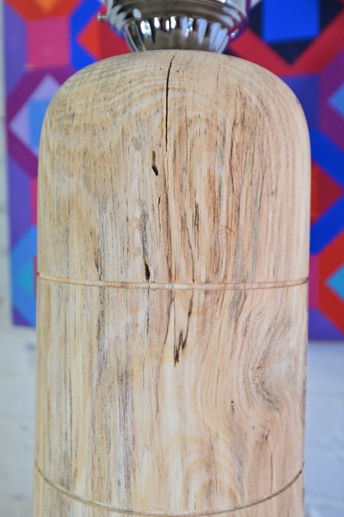 spalted hackberry with contrasting white wood and black lines